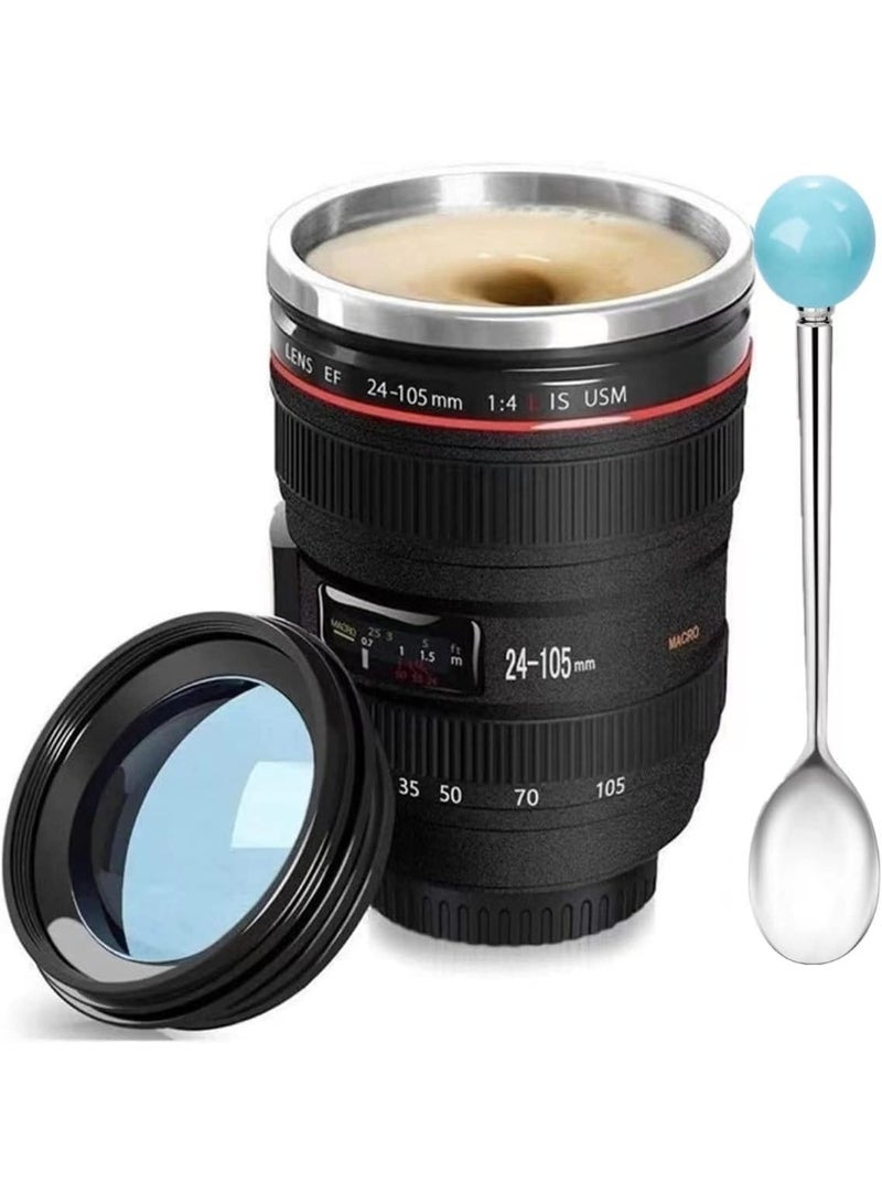 Bukela Camera Lens Coffee Mug,Camera Lens Mug,Fun Photo Coffee Cup Stainless Steel Lens Mugs Thermos Great Gifts for Photographers,Home Supplies,Friends,School Rewards - Image 1
